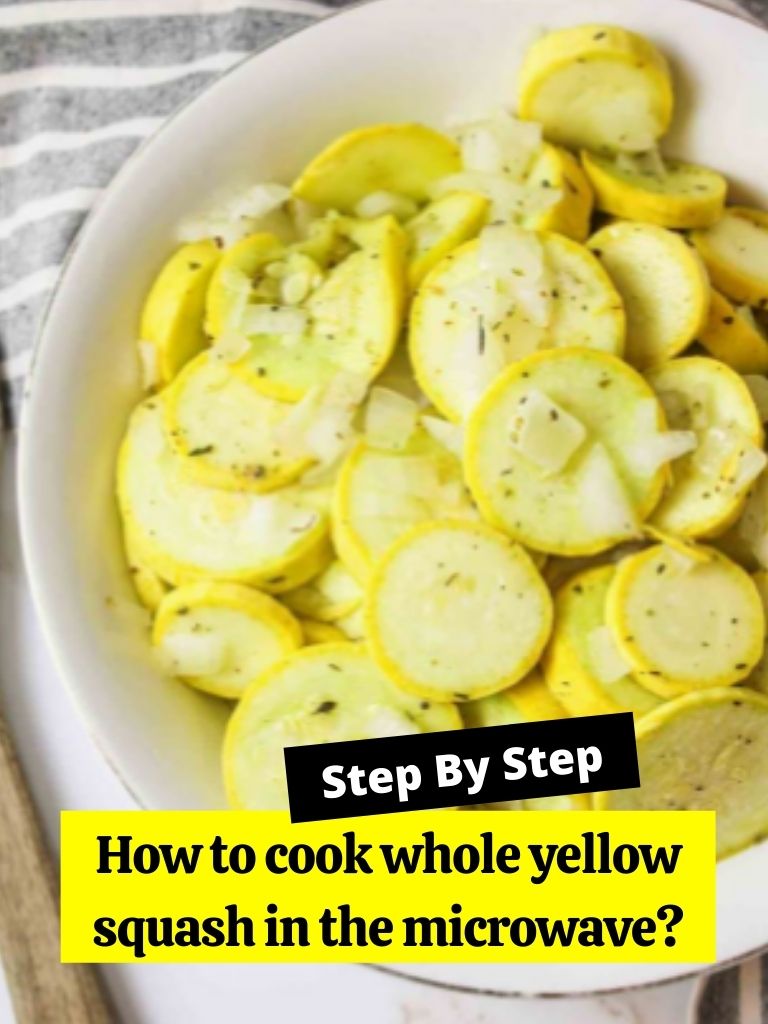 How to cook whole yellow squash in the microwave?
Do you have a yellow squash but don't know what to do with it? You can cook it in the microwave!

This tutorial will show you how. Cooking whole yellow squash in the microwave is easy and only takes a few minutes.

You can use this method to cook other vegetables, too. So, why not give it a try?

How to cook whole yellow squash in the microwave?
Ingredients:
1 whole yellow squash
1 tbsp. olive oil
Salt and pepper to taste
Instructions:
Preheat your microwave oven on high power for 10 minutes.
Cut the squash in half, leaving the stem attached.
Drizzle olive oil over the cut sides of the squash and place them face down on a microwave-safe dish.
Microwave for 8 minutes, turning the squash halfway through cooking time.
Remove from microwave and enjoy!
Do you cook yellow squash with the skin on?
Yes, you can cook yellow squash with the skin on. You can either bake it in the oven or cook it in the microwave.

How do you soften squash in the microwave?
To soften squash in the microwave, first, wash it and then slice it in half. Remove the seeds and then place the squash, cut-side down, on a microwave-safe dish. Microwave for 2-3 minutes or until soft.

Can you eat the skin of yellow squash?
The skin of yellow squash can be eaten, but it is not as nutritious as the flesh inside.

How do you eat yellow squash?
Some people like to eat yellow squash raw, while others enjoy it cooked. You can enjoy it boiled, baked, or microwaved.

Can a squash explode in the microwave?
Yes, a squash can explode in the microwave. When microwaving a whole squash, pierce it several times with a fork to allow steam to escape. If the squash does explode, stop microwaving and discard the pieces. Could you not put them back in the microwave?

Can you eat yellow squash raw?
Yes, you can eat yellow squash raw. It has a slightly sweet and earthy taste and is a good source of dietary fiber, vitamin C, potassium, and manganese. It is also low in calories and contains no saturated fat or cholesterol.

Is yellow squash good for you?
Yes, because it is low in calories and fat. The yellow squash has more fiber than the green variety, so it's suitable for those concerned with bowel movements. It also contributes a healthy boost of beta-carotene, which the body converts to Vitamin A and will benefit night vision!

What is the healthiest way to eat yellow squash?
An easy way to eat yellow squash is in a salad with other veggies and any dressing you prefer.

You can also try slicing it up into small cubes, adding salt, pepper, and oil, then roasting them for about 20 minutes before adding them to dishes like soup or steamed rice.

Which is healthier yellow squash or Zucchini?
Both yellow squash and Zucchini are great for you! They're both low-calorie but high in vitamins A, C, and B6. Zucchini has the most vitamin C per serving (37% of your daily needs!), so it's a good choice if your body needs a boost.

Yellow squash is rich in potassium and beta-carotene, so it's an excellent option for those looking to improve their heart health.

Does yellow squash ripen after picking?
Ripe yellow squash will usually be more yellow and softer than unripe squash. Some squash varieties do take longer to ripen before they are ready for consumption.

Generally, leave it on the vine just as long as you would if you were to harvest it for cooking.

How do you cut yellow squash?
Cutting yellow squash is easy, and you can either cut it in half or slice it into thin strips. If you're cutting it in half, remove the seeds first.

Is yellow squash good for high blood pressure?
Yes, yellow squash is good food and can be consumed to decrease the chances of high blood pressure.

Do you eat the seeds of yellow squash?
Some people do, and some people don't. There are a lot of nutritional benefits to eating squash seeds, such as fiber, antioxidants and minerals. However, they have a somewhat bitter taste, so you may want to try them before adding them to your regular diet.

Why is my yellow squash bitter?
Bitter taste or astringent taste is typically attributable to polyphenolic compounds in olive oil, such as oleuropein, hydroxytyrosol, and tyrosol.

Can yellow squash make you sick?
No, yellow squash cannot make you sick, but there are some precautions you should take. Like any other food, it's important to wash yellow squash before cooking to remove any dirt or pesticides. Also, be sure to cook it thoroughly to kill any harmful bacteria.

Can you freeze yellow squash?
Yes, you can freeze yellow squash. Wash and slice the squash, then blanch for three minutes. Drain thoroughly and package in airtight containers or freezer bags. Squash will keep for up to six months in the freezer.

Is yellow squash a carb?
Yes, yellow squash is a carb!

What is yellow squash called in Australia?
In Australia, yellow squash is sometimes called Zucchini.

How long is yellow squash good for?
Squash is a versatile vegetable and can be stored in a cool, dry place for up to two months.

Can you eat yellow squash raw in a salad?
Yes, you can eat yellow squash raw in a salad. It has a mild flavor and is a good source of vitamins A and C.

How do you store yellow squash?
Yellow squash can be stored in a plastic bag in the refrigerator for two weeks.

Does yellow squash gassy?
No, squash does not typically cause gas. Yellow squash is a particularly low-carbohydrate food and is a safe option for those eating low-carb diets or watching their carbohydrate intake.

Someone suffering from irritable bowel syndrome may experience abdominal pain or bloating if they overeat this particular vegetable, but this is not typically the case.

What does yellow squash taste like?
The taste of yellow squash is mild and somewhat sweet. It can be eaten cooked or raw and is often used in dishes like soup, stir-fry, or salad. Some people also enjoy it grilled or roasted.

Conclusion:
With these simple tips, you can cook whole yellow squash in the microwave perfectly every time! This versatile vegetable is an excellent addition to any meal, so don't be afraid to experiment with different recipes. And remember, if you're ever in a pinch, cooking yellow squash in the microwave is a quick and easy solution.



